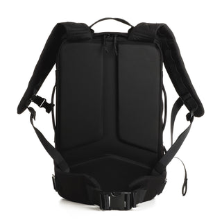 Rucking backpack exterior in black color