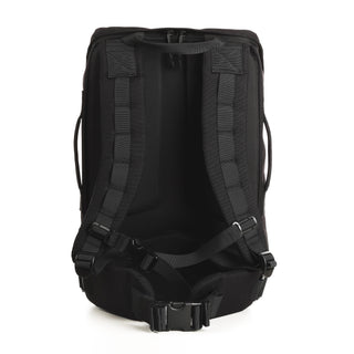 Rucking backpack exterior in black color