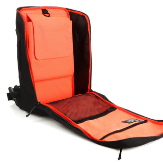 Rucking backpack interior with orange weight compartment and mesh pockets - Ruckaway Australia